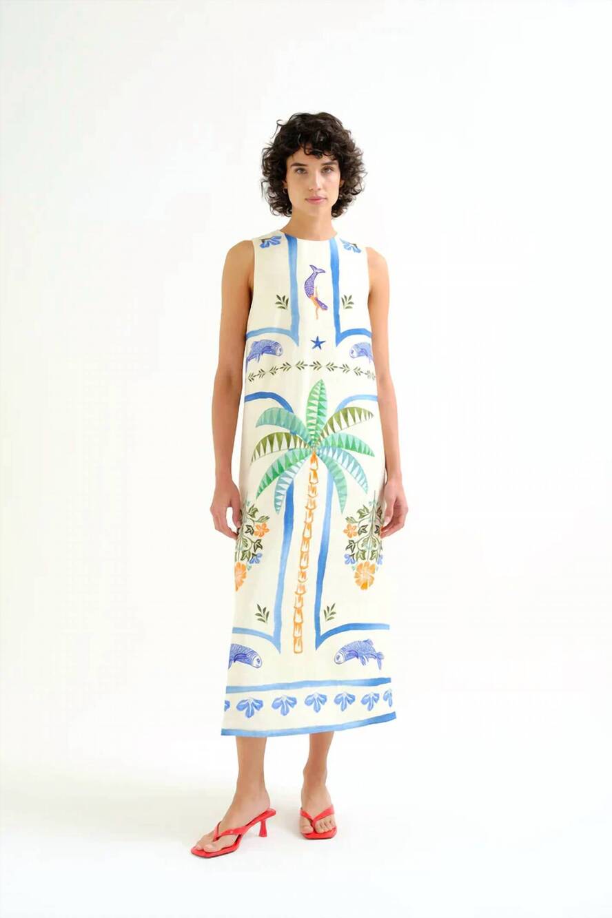 NEW COMPANIA FANTASTICA lagoon maxi dress in ecru